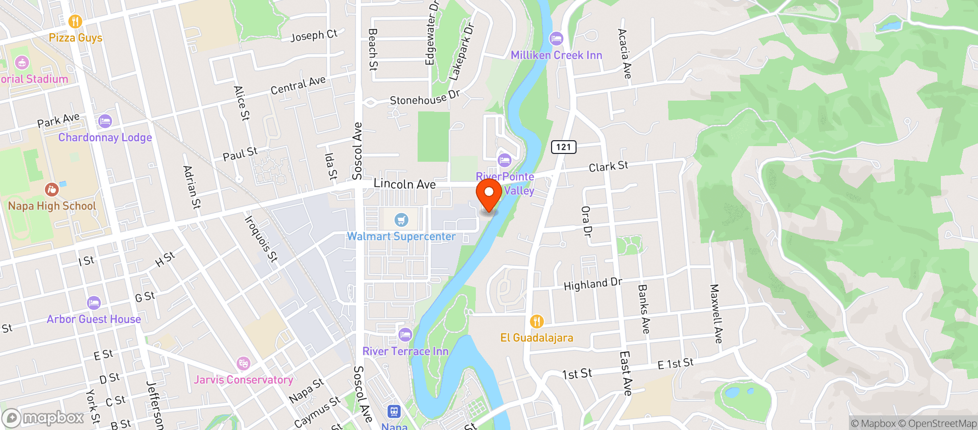 Map showing Ace & Vine
