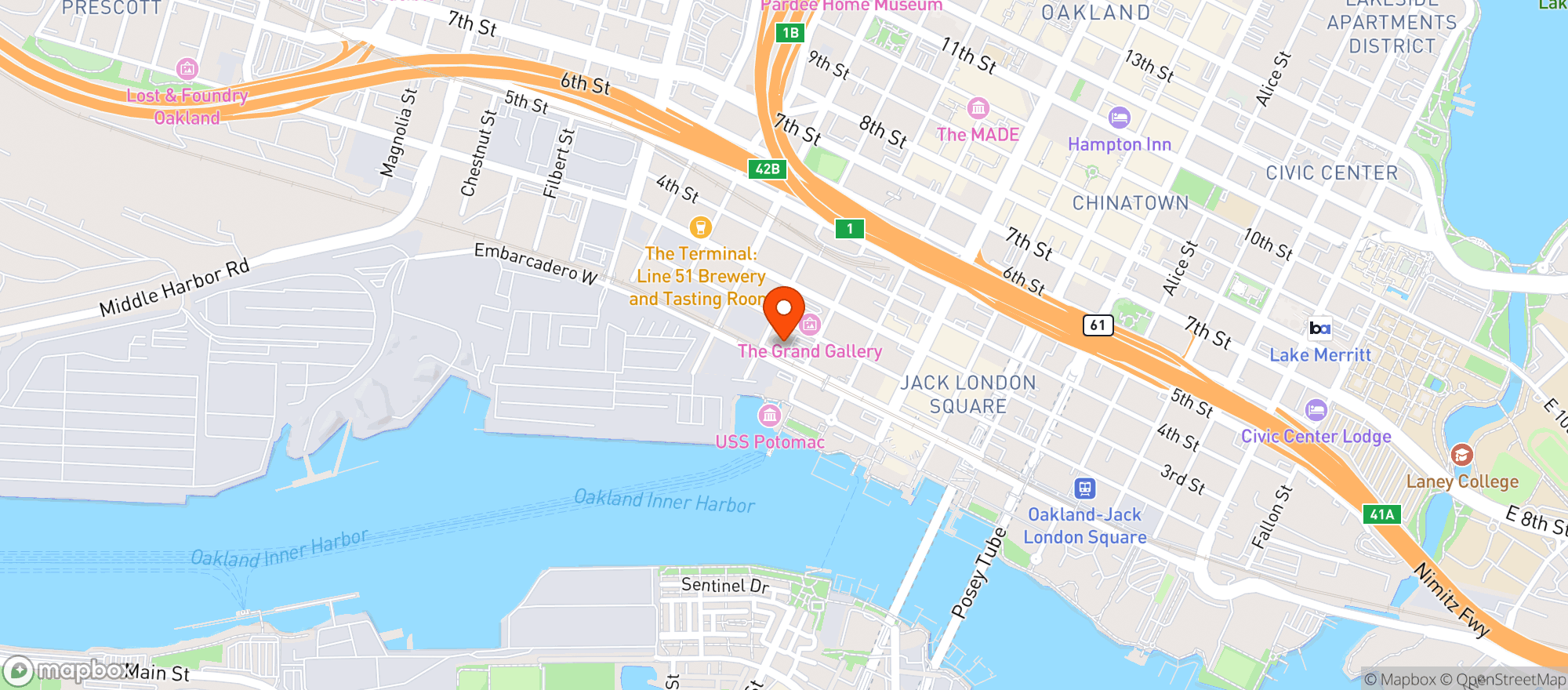 Map showing World Market Oakland