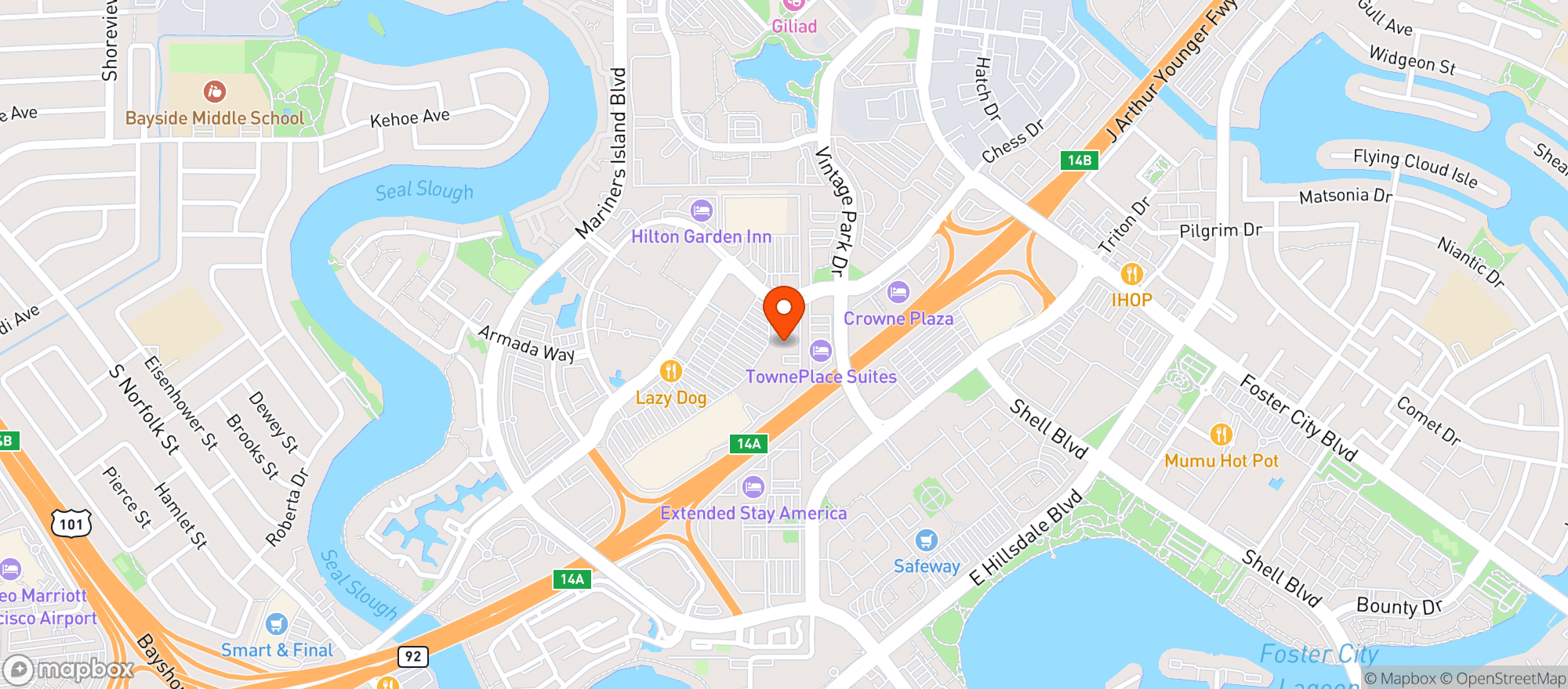 Map showing World Market San Mateo