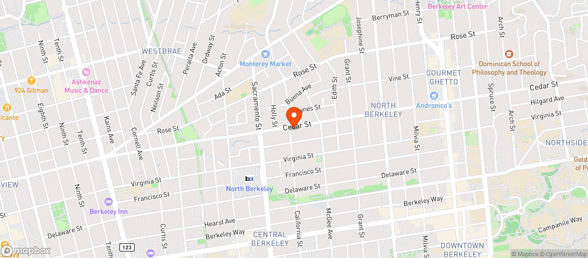 Map showing Cedar Market