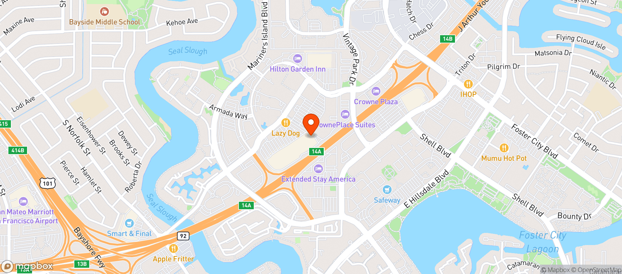 Map showing Total Wine - San Mateo