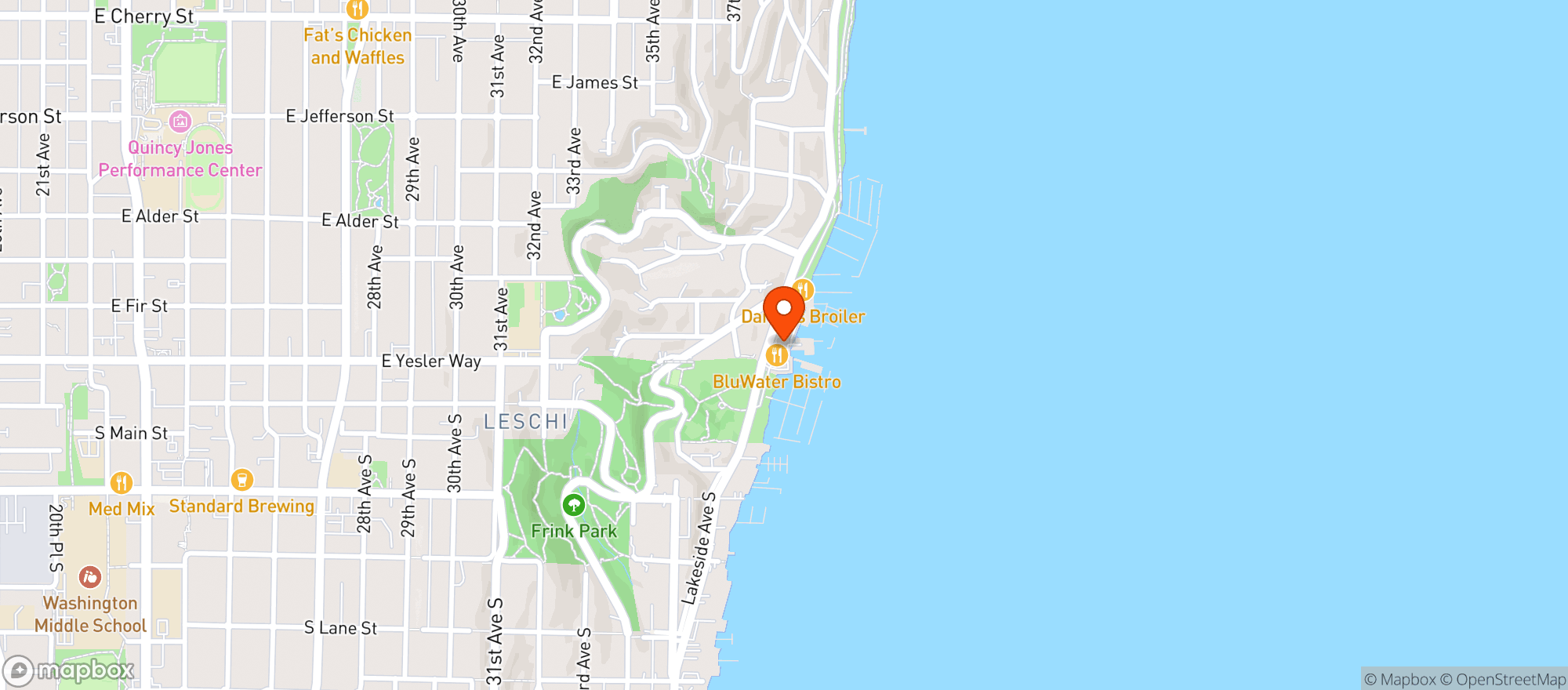 Map showing Blu Water