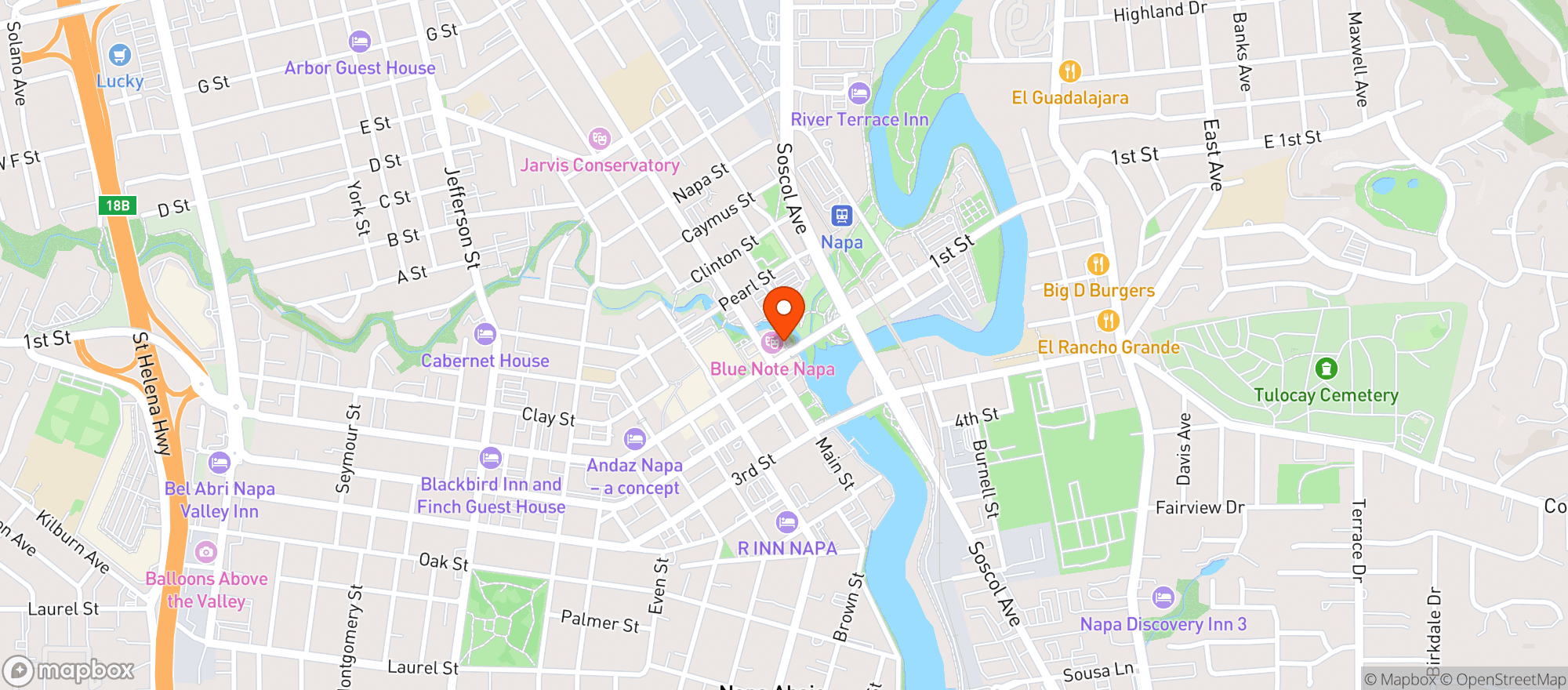 Map showing Napa Palisades Tavern - CN50324