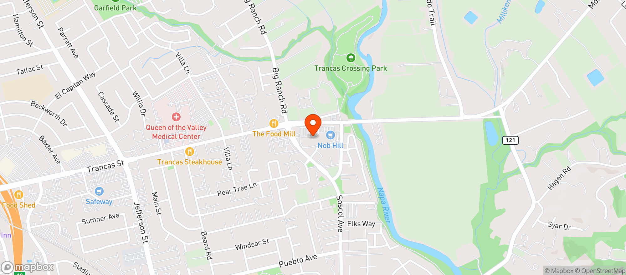 Map showing Nob Hill Foods