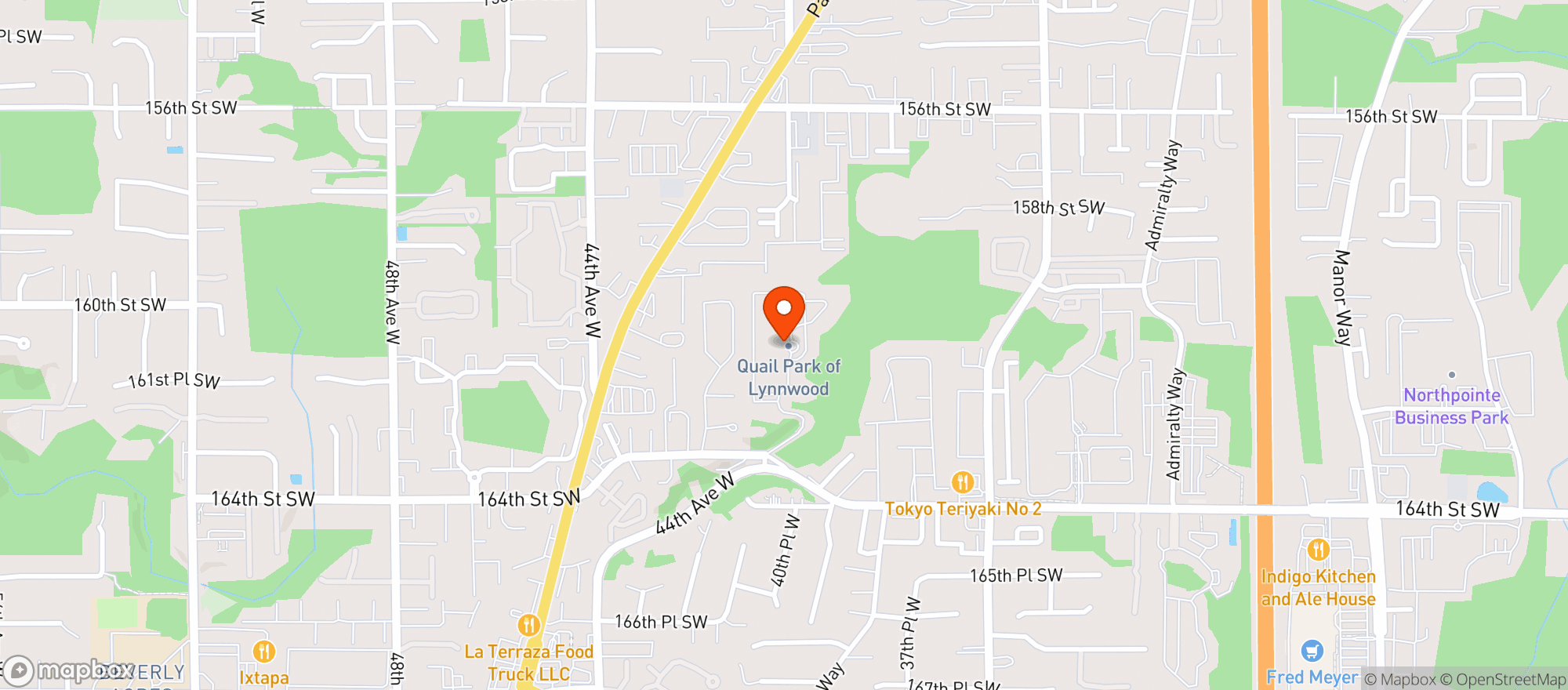 Map showing Quail Park of Lynnwood