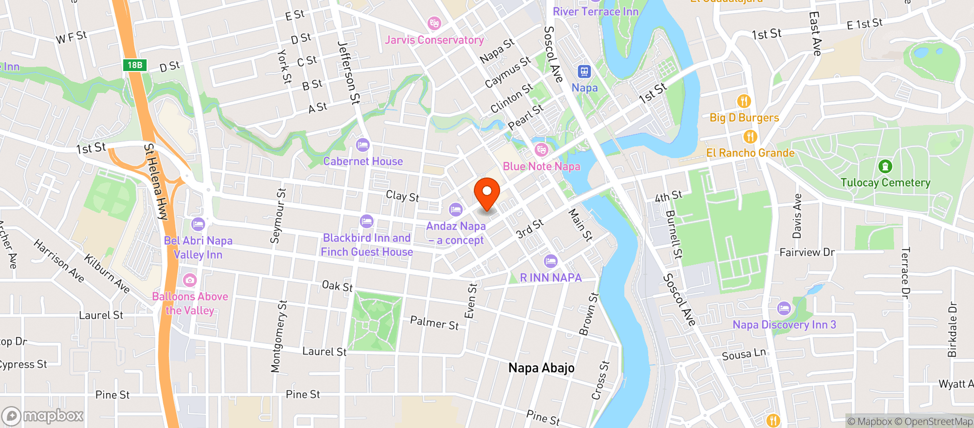 Map showing Cadet Wine + Beer Bar