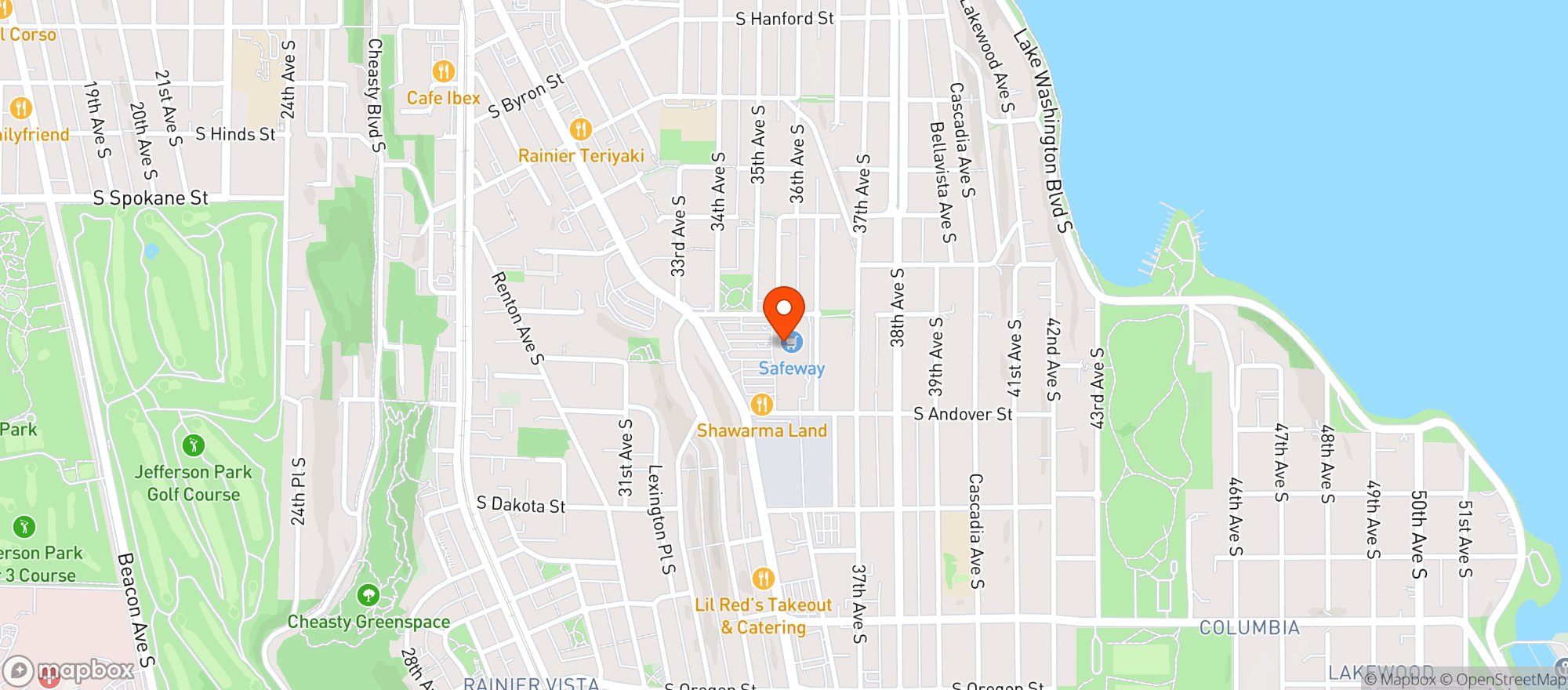 Map showing Safeway