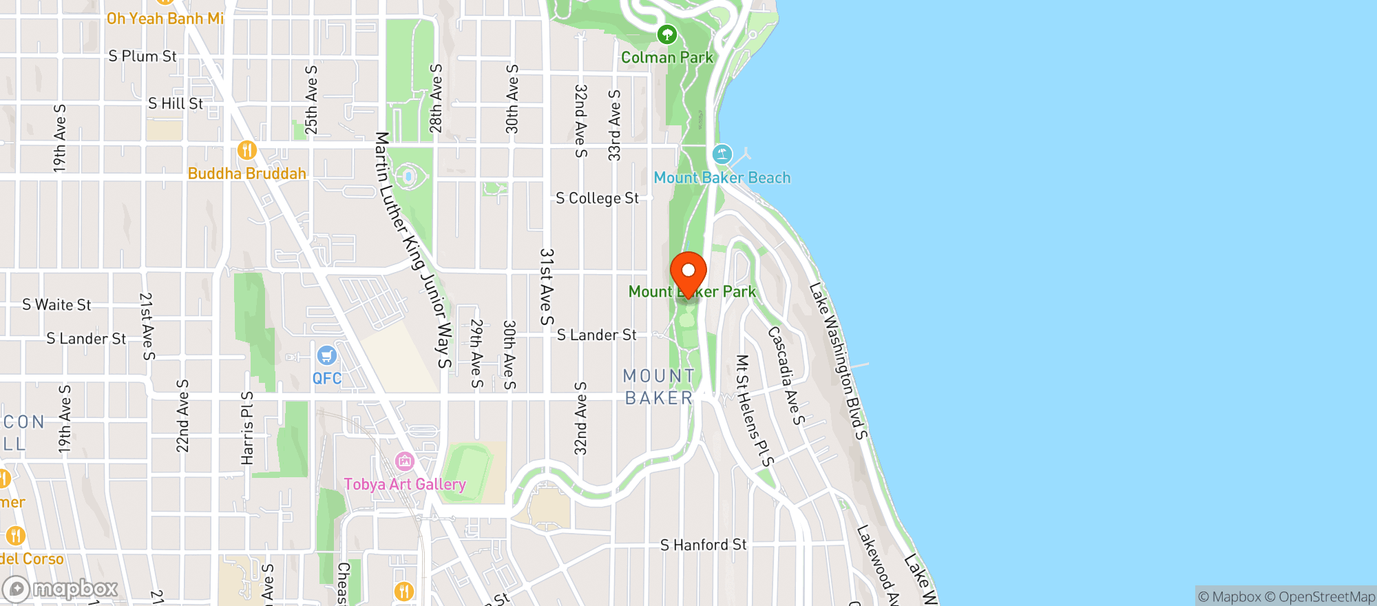 Map showing Mount Baker Park
