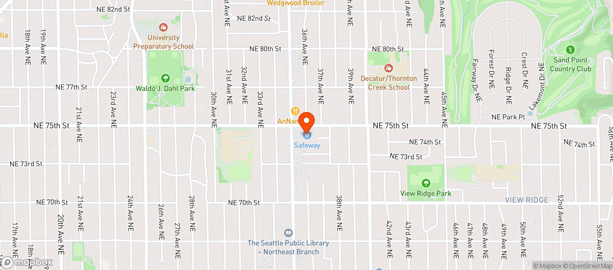Map showing Safeway