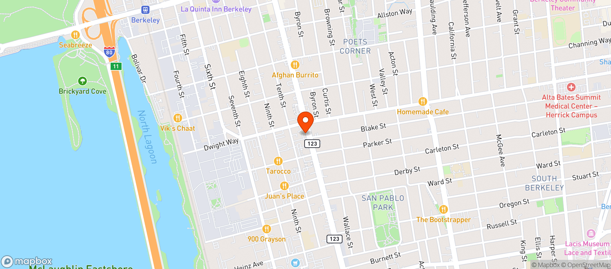 Map showing April Rose Provisions