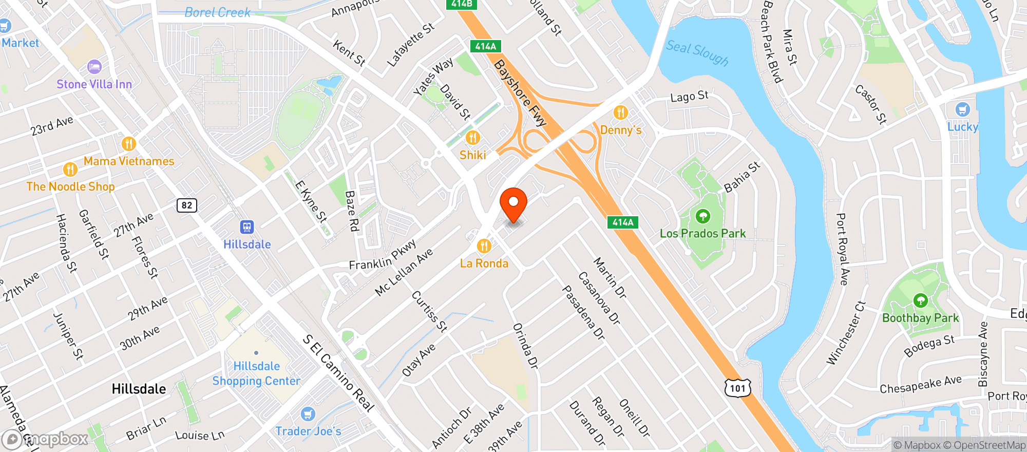 Map showing BevMo