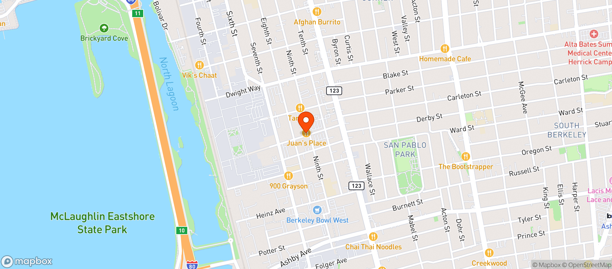 Map showing Juans Place