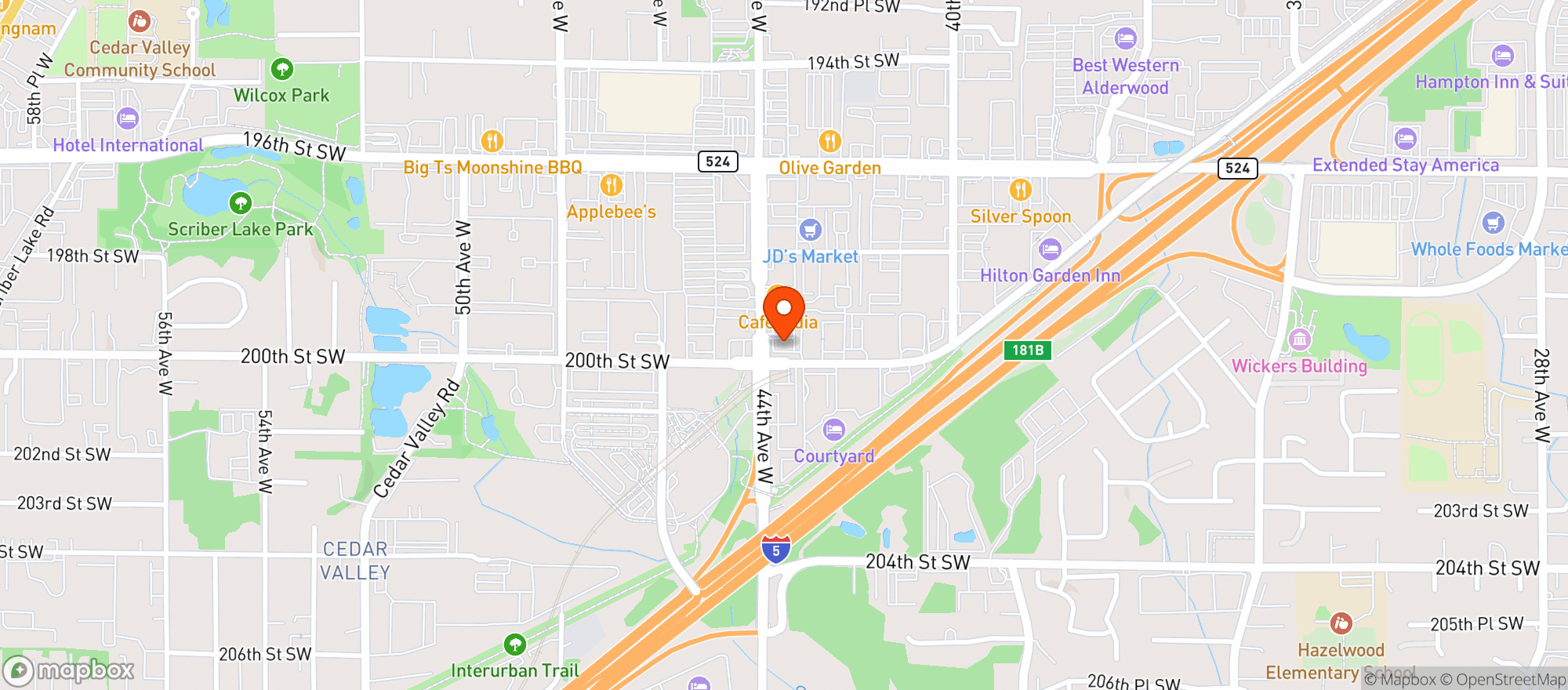 Map showing Vitamin Shoppe - Lynnwood