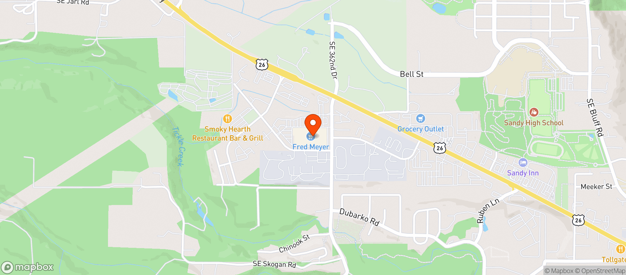 Map showing Fred Meyer
