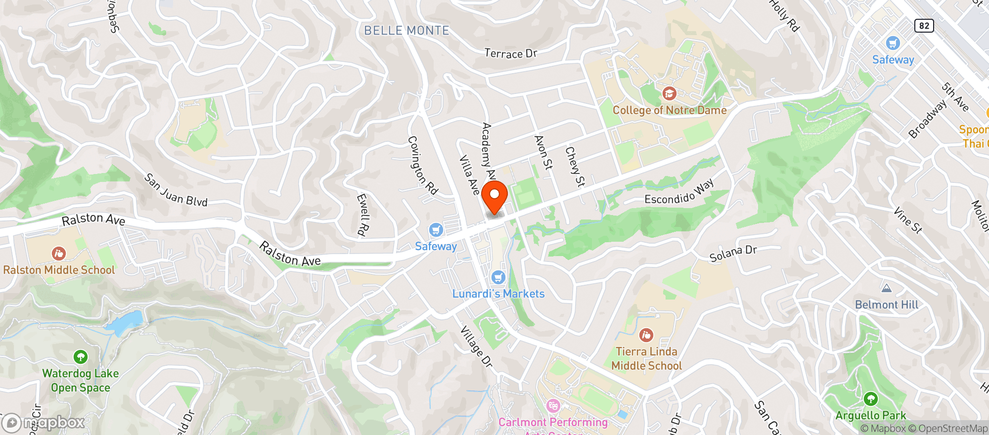 Map showing Vivace Restaurant