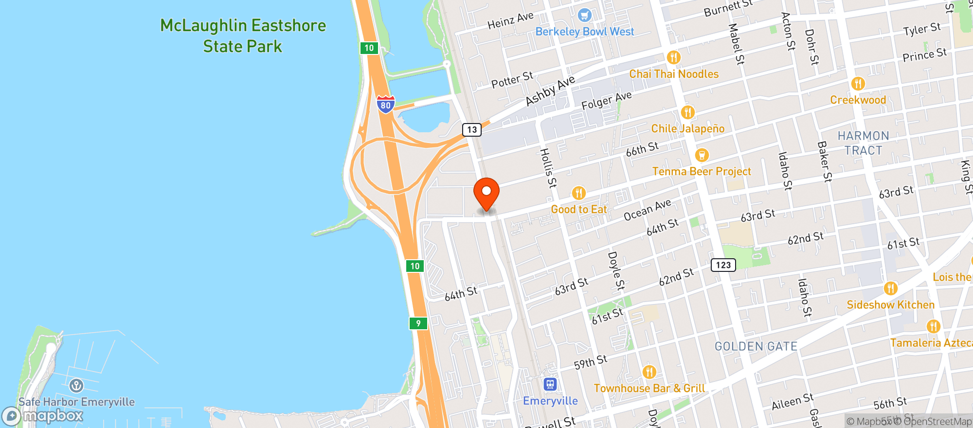 Map showing Total Wine - Emeryville #1146