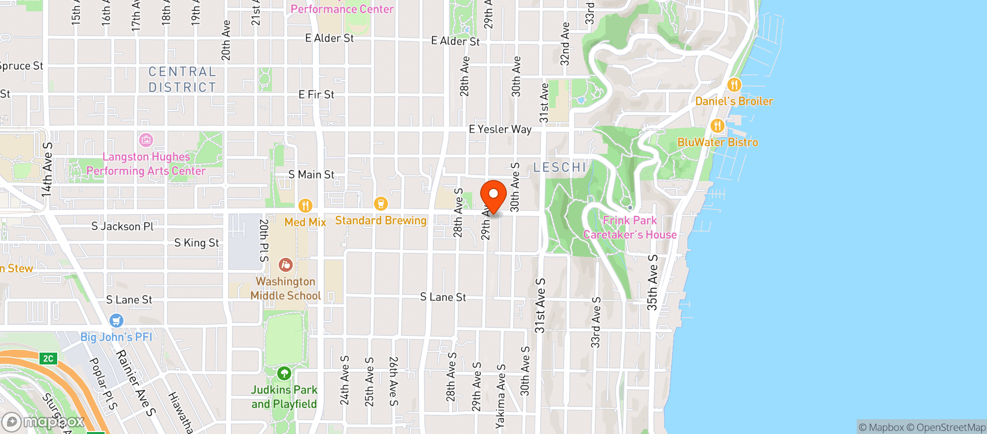 Map showing Jackson Street Pizza Lounge