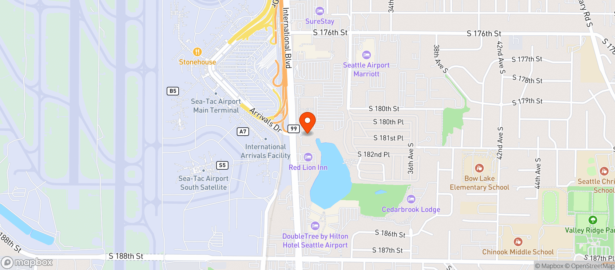 Map showing Radisson Inn