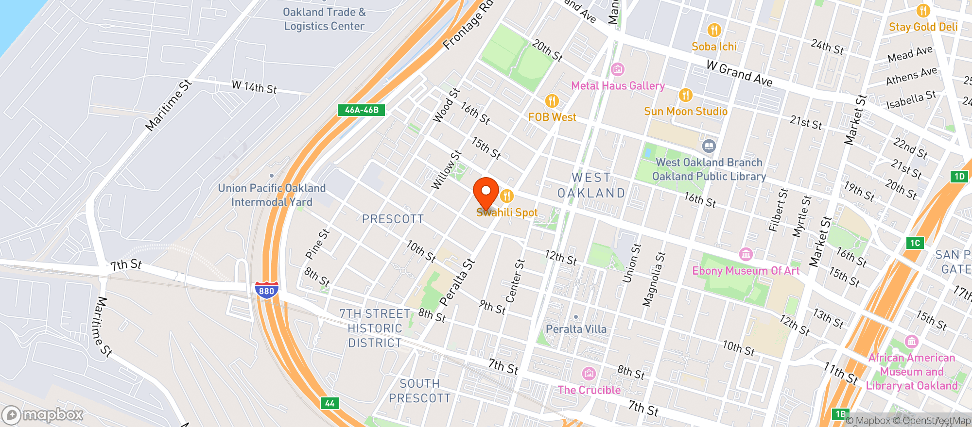 Map showing Family Market Oakland
