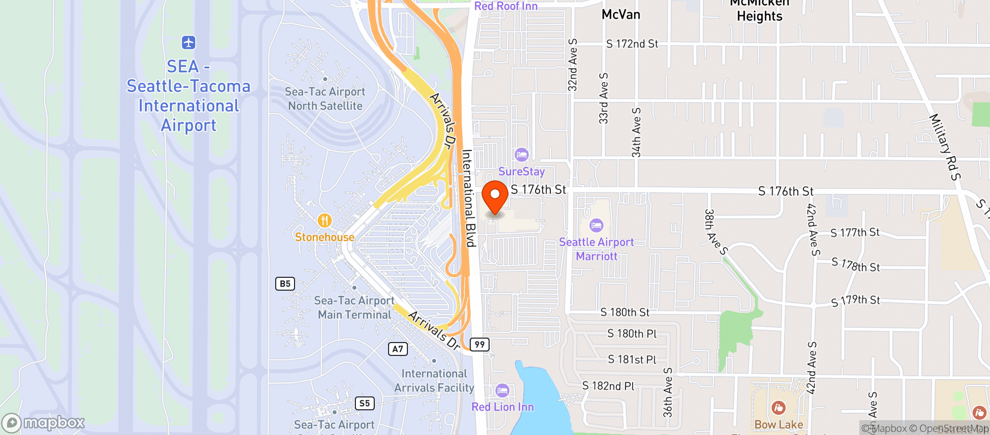 Map showing Hilton #seaah