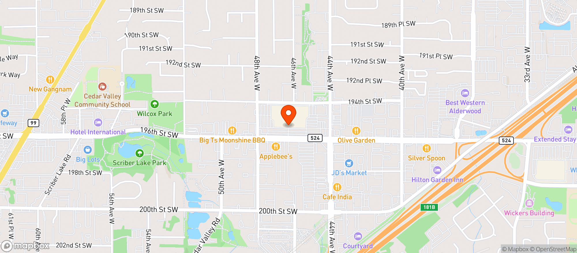 Map showing Fred Meyer