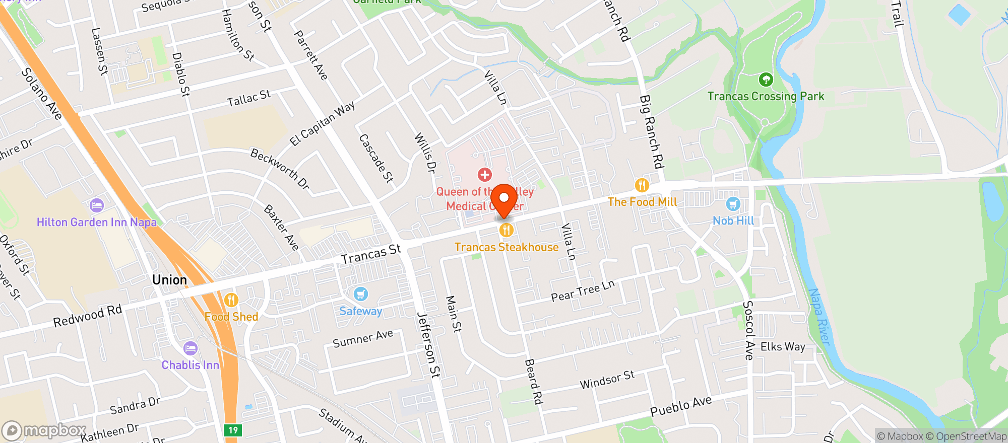 Map showing Trancas Steakhouse