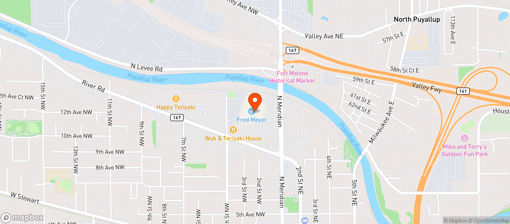 Map showing Fred Meyer