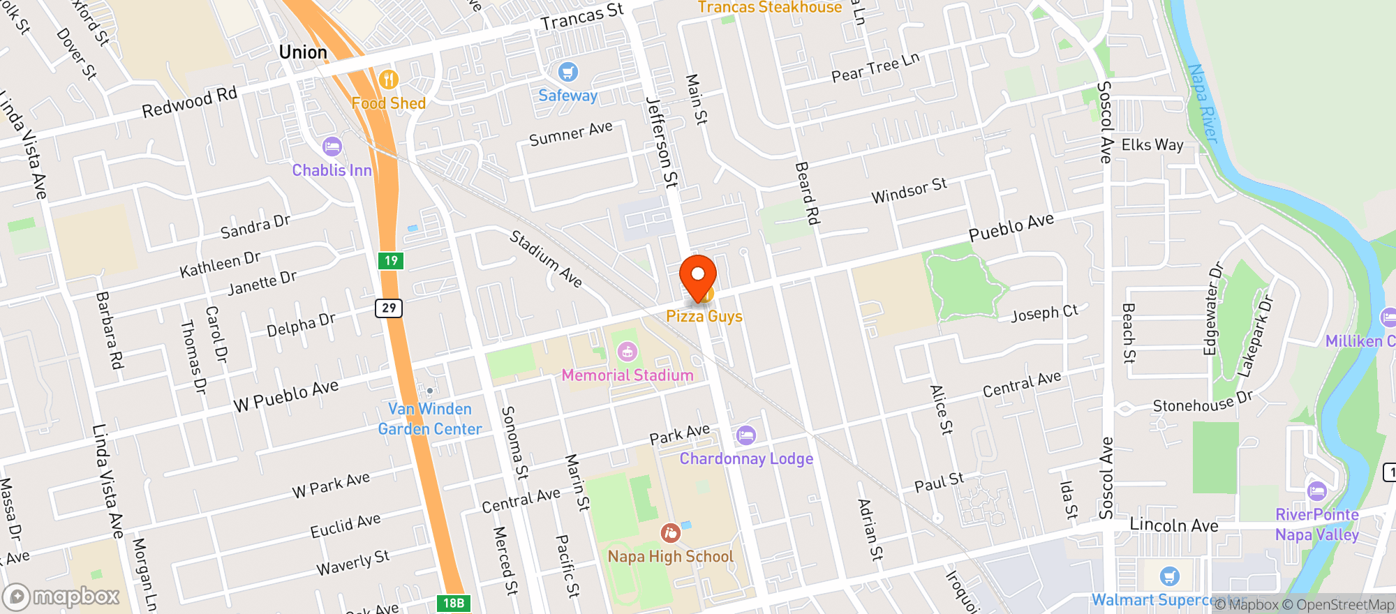 Map showing Kwikee Mart