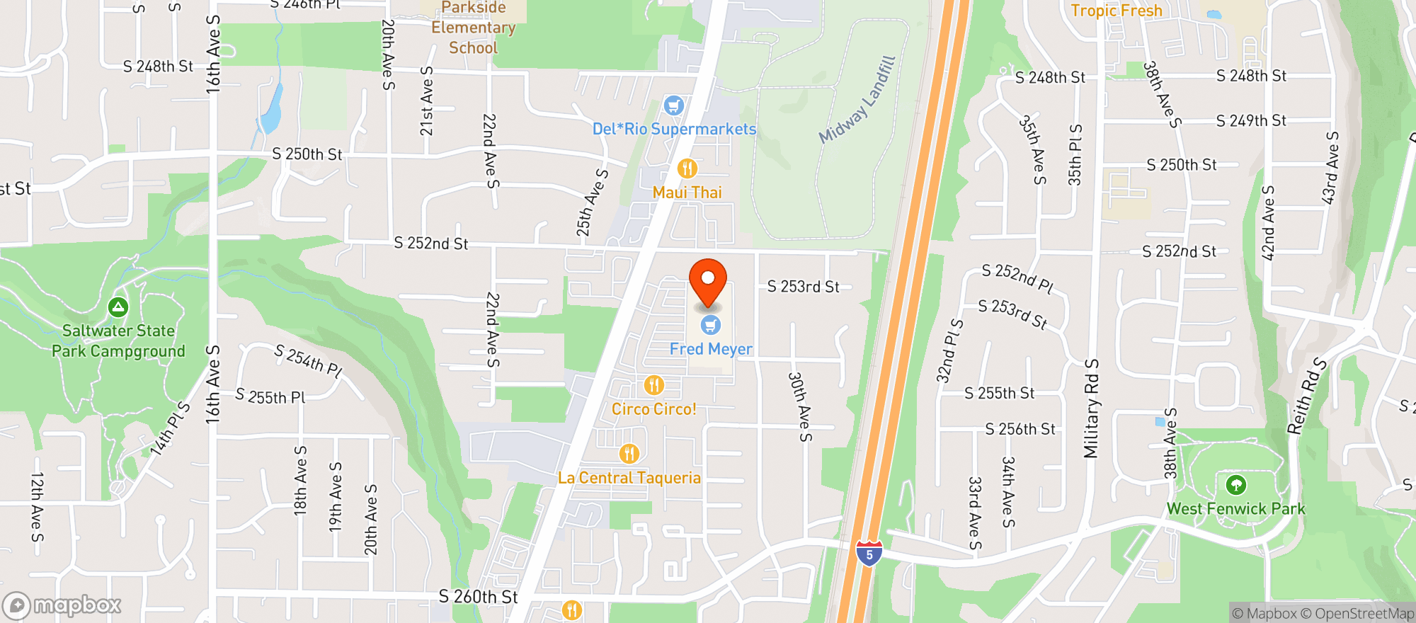 Map showing Fred Meyer