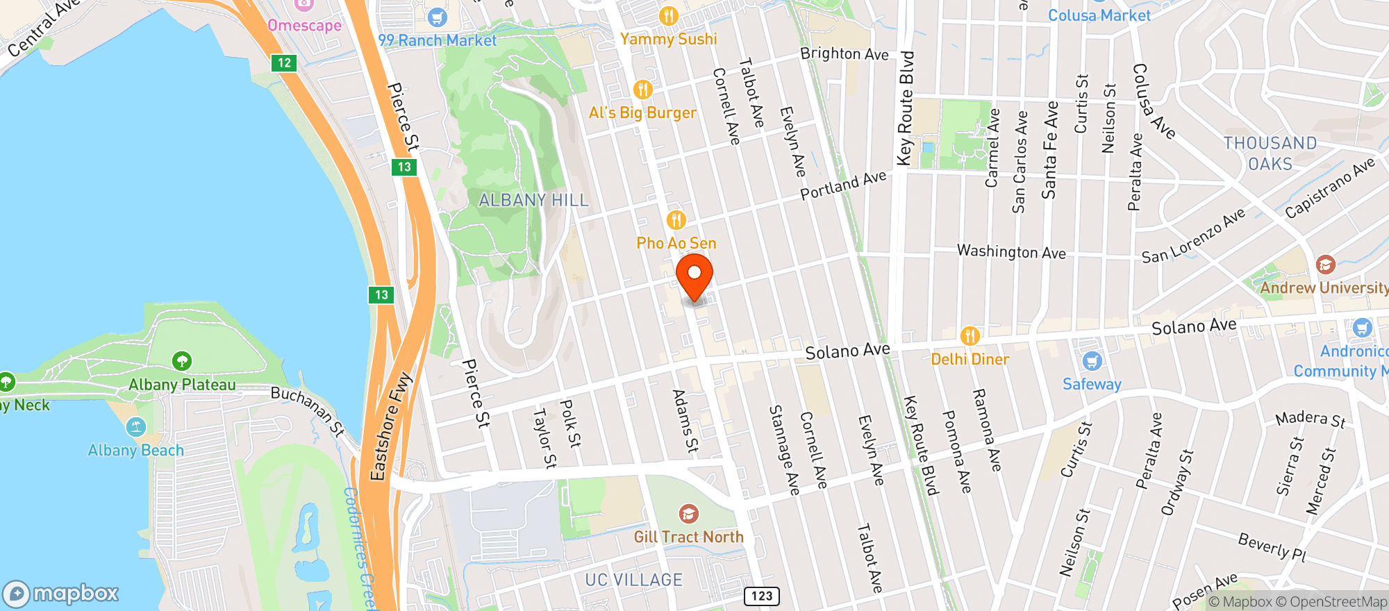 Map showing Albany