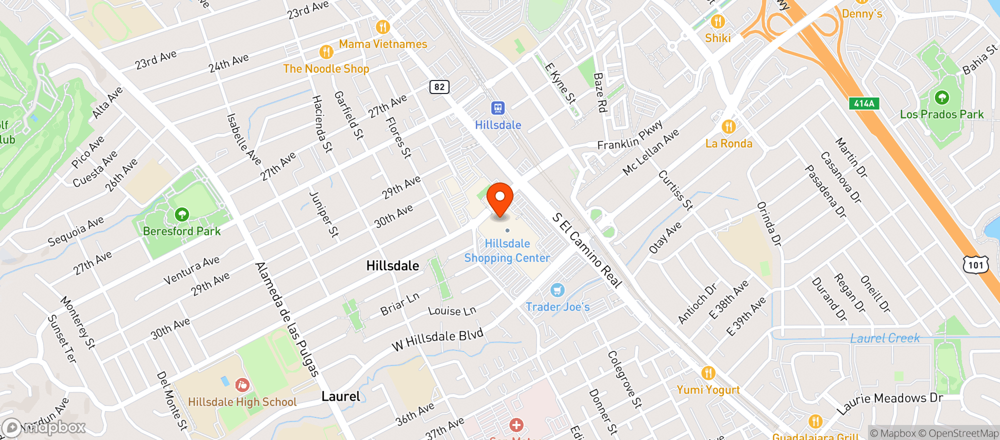 Map showing Williams Sonoma