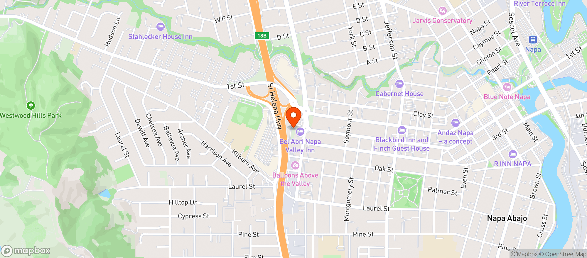 Map showing Velvet - Napa