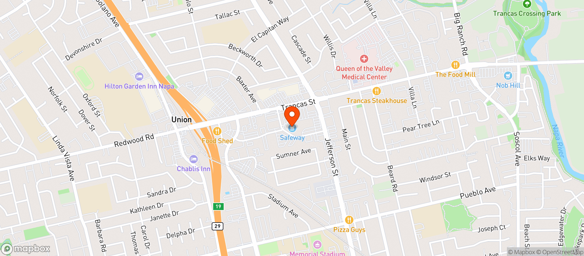Map showing Safeway