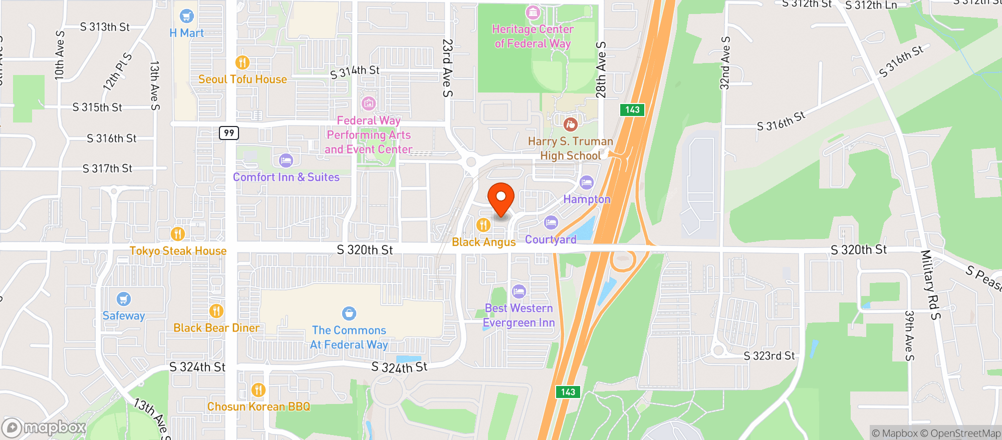 Map showing Door Dash