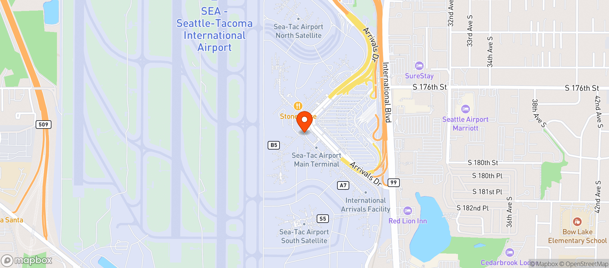 Map showing Starbucks Evenings