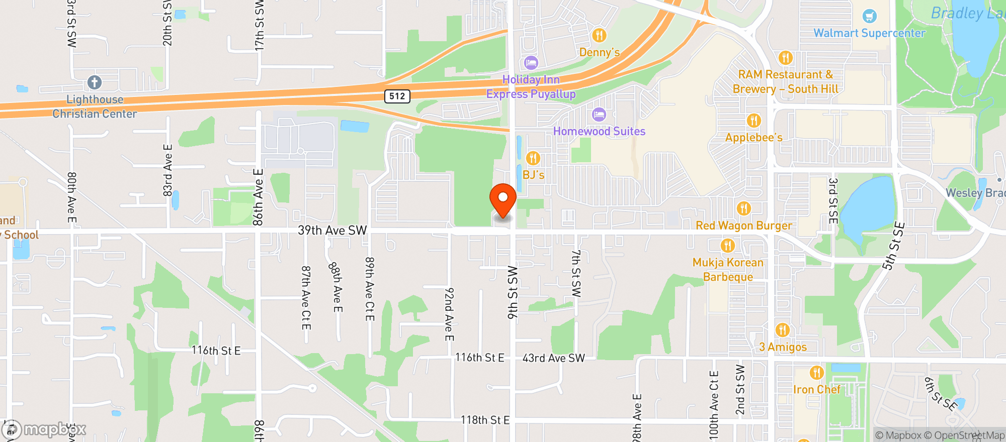 Map showing Tacoma Boys-Puyallup