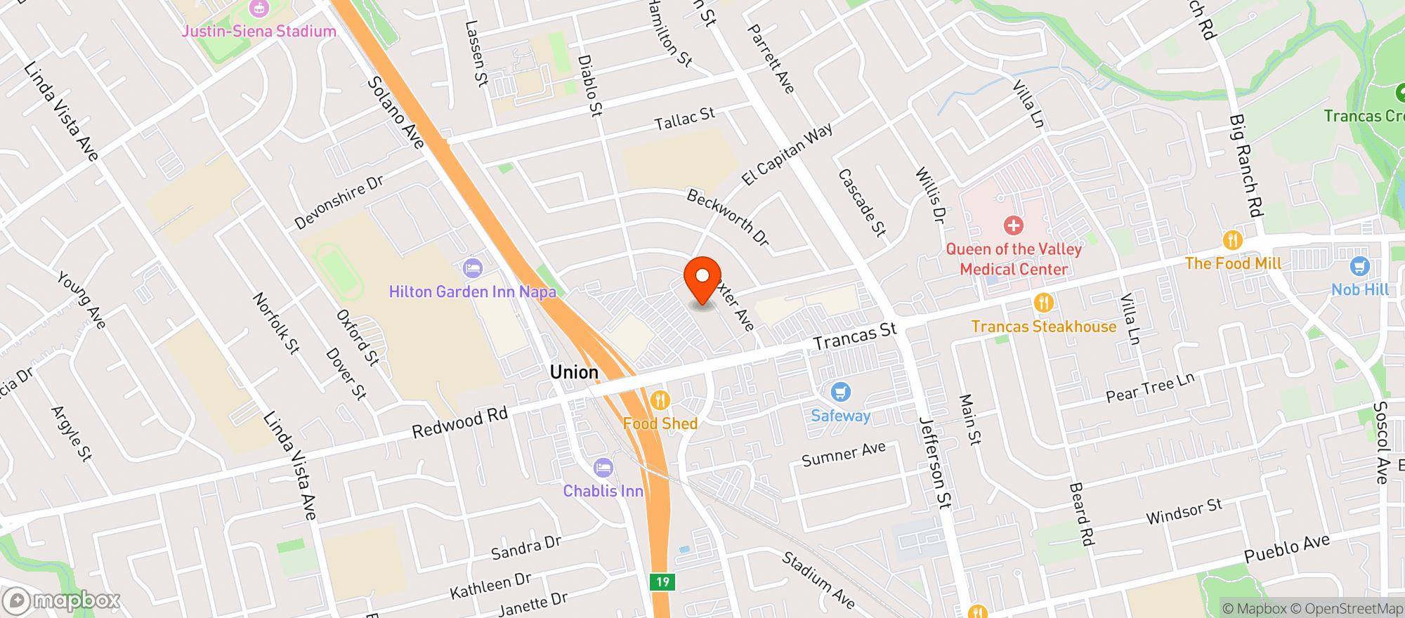 Map showing Whole Foods Market - Napa