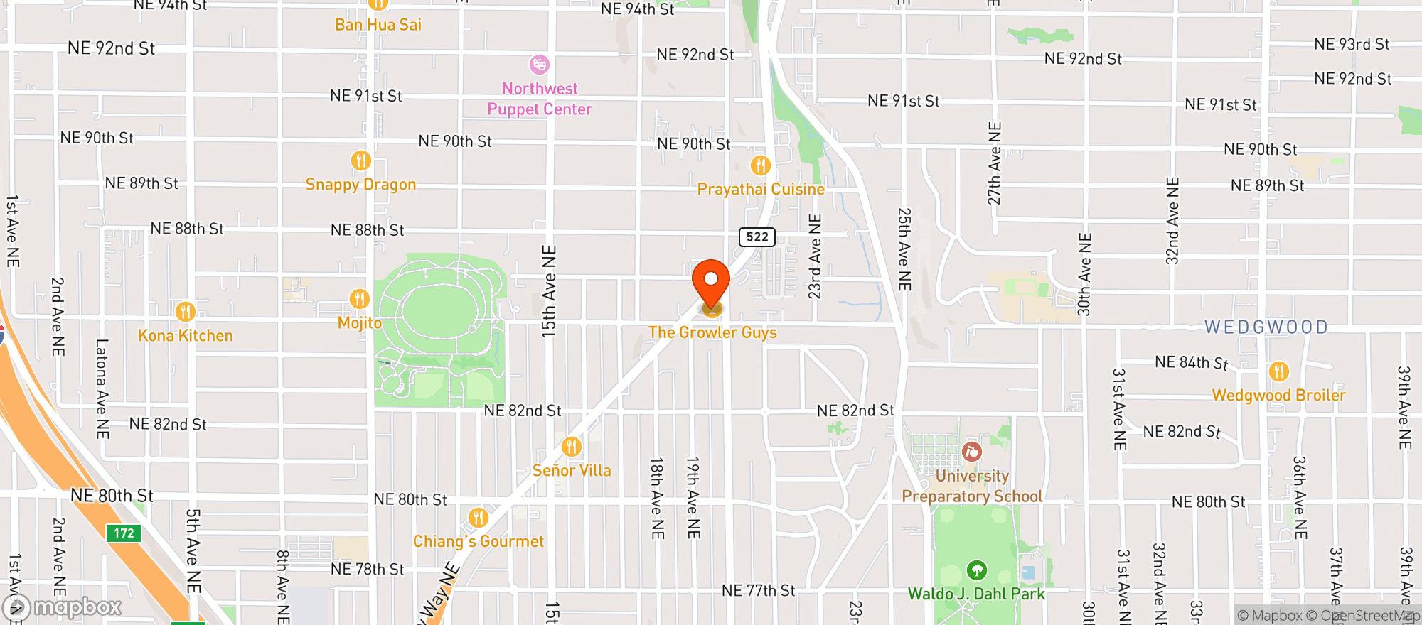 Map showing The Growler Guys Original