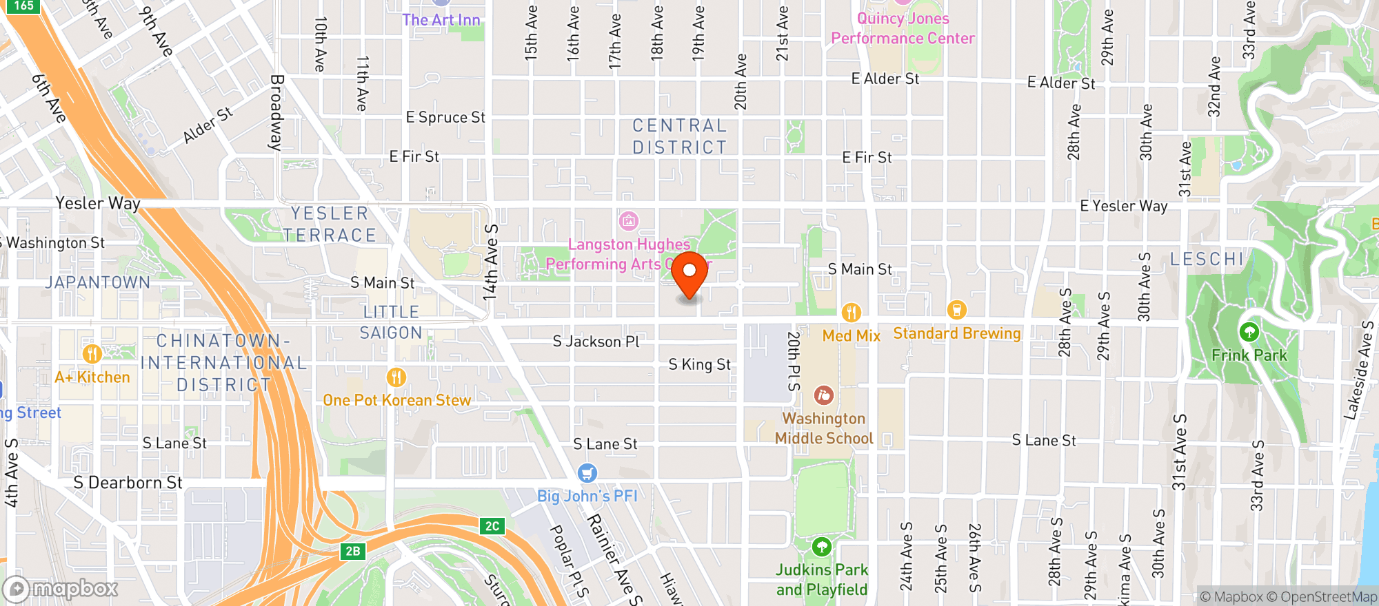 Map showing Wonder Coffee Sports Bar