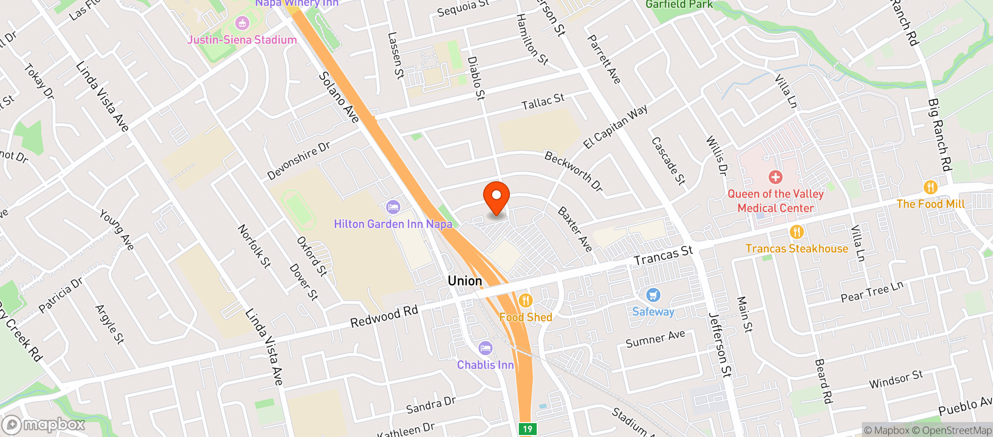 Map showing World Market Napa