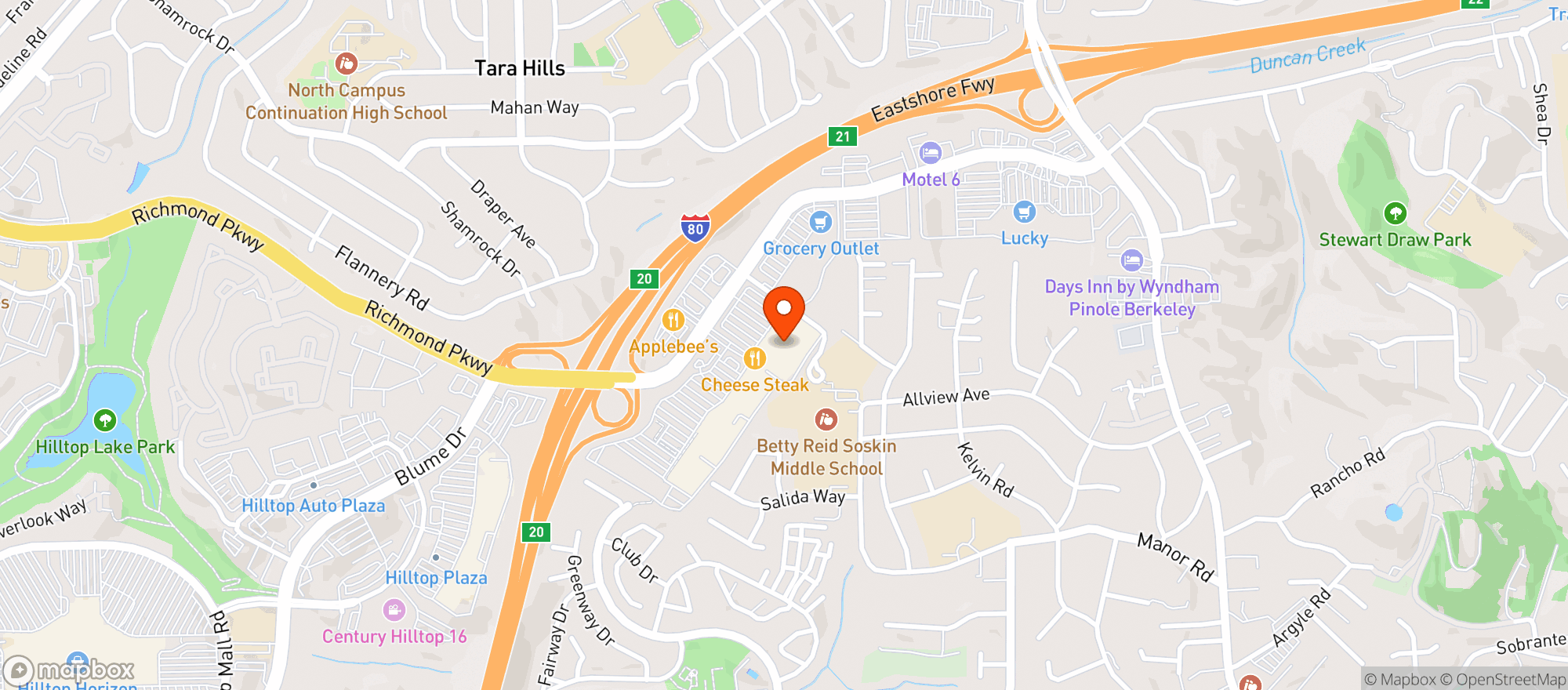 Map showing Target - Pinole