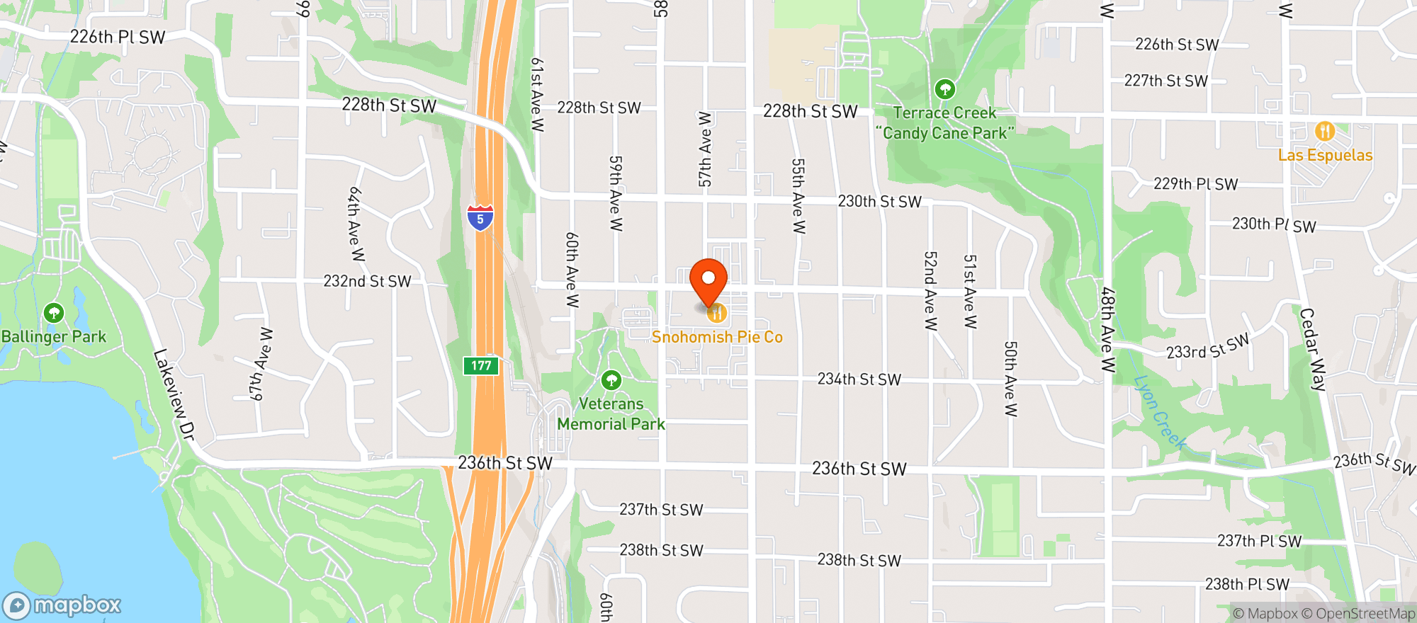 Map showing Double Dd Meats - Mountlake Terrace