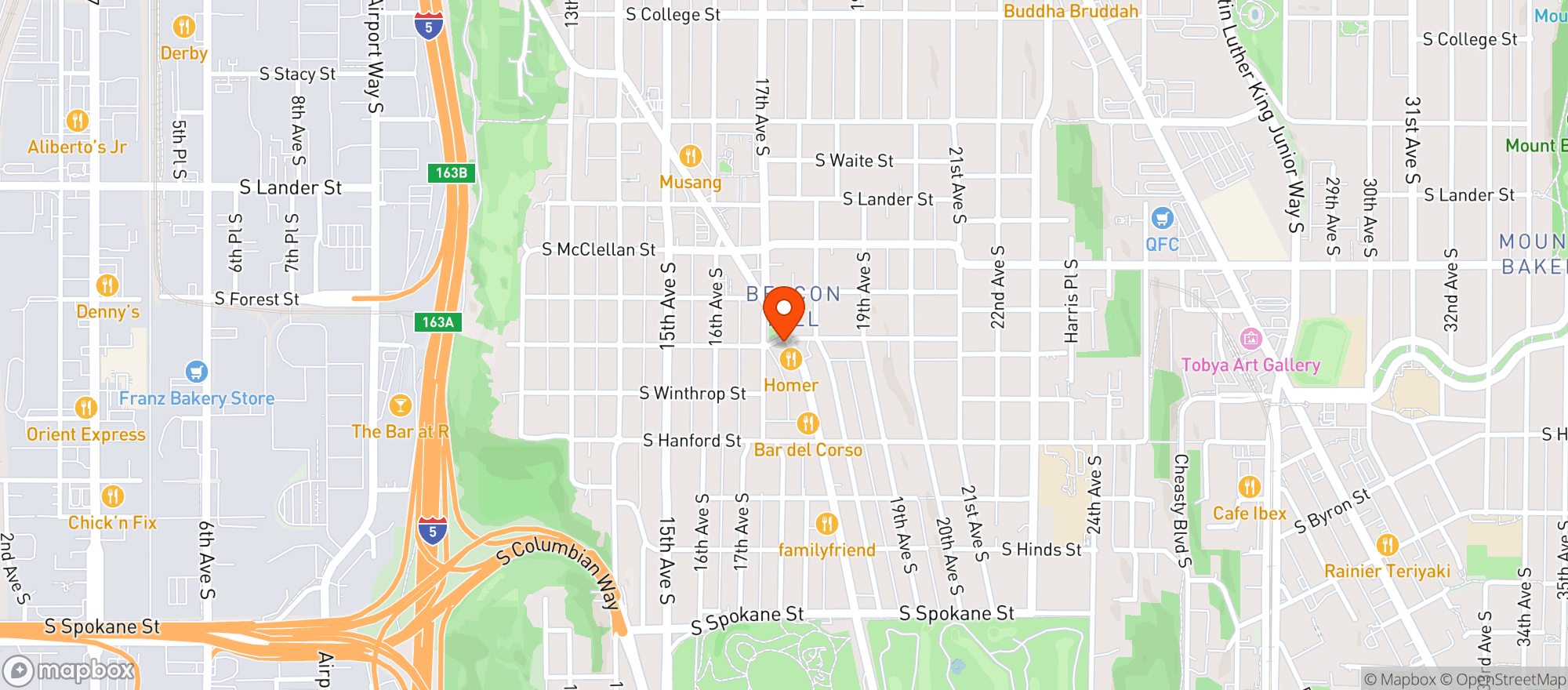 Map showing Little Thing Beacon Hill
