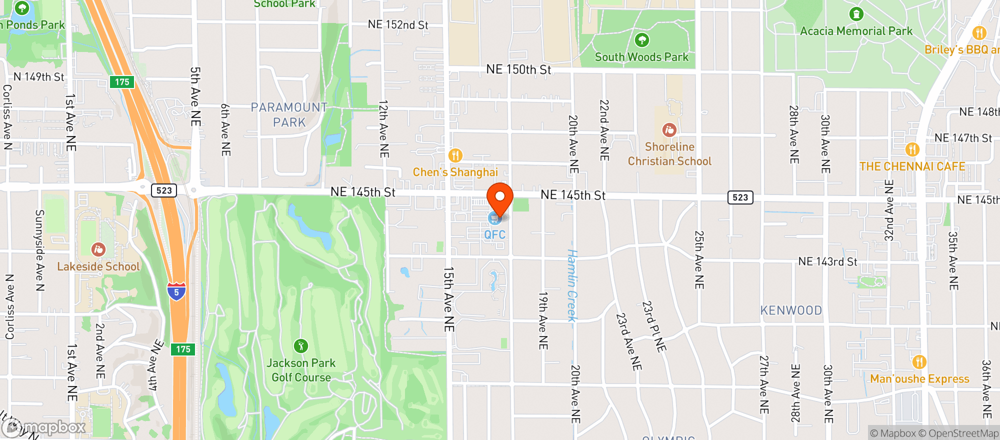 Map showing Qfc