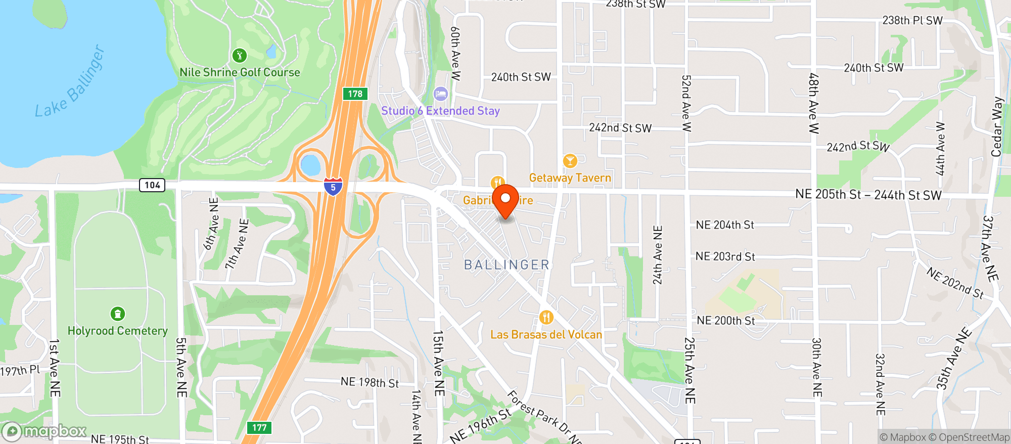 Map showing Ballinger Thriftway