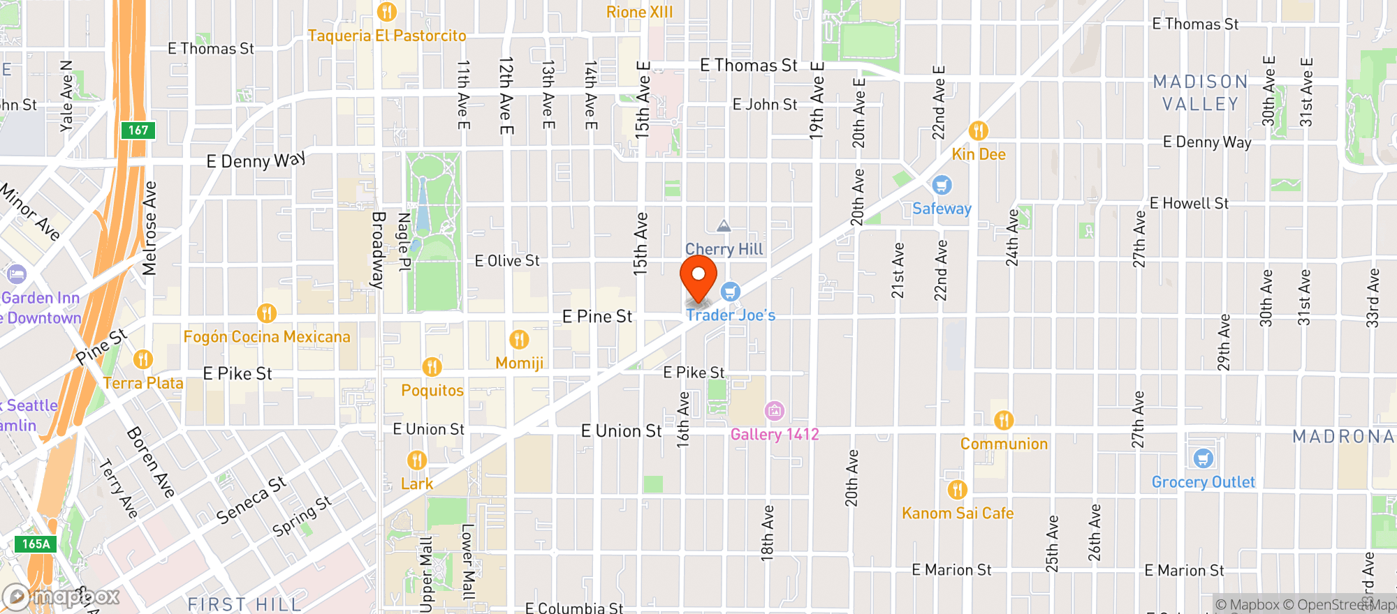 Map showing Central Co-op (Seattle) - 00540008