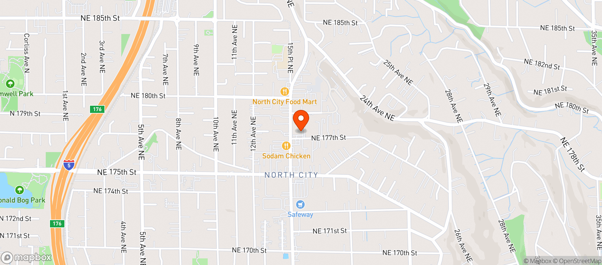 Map showing North City Bistro