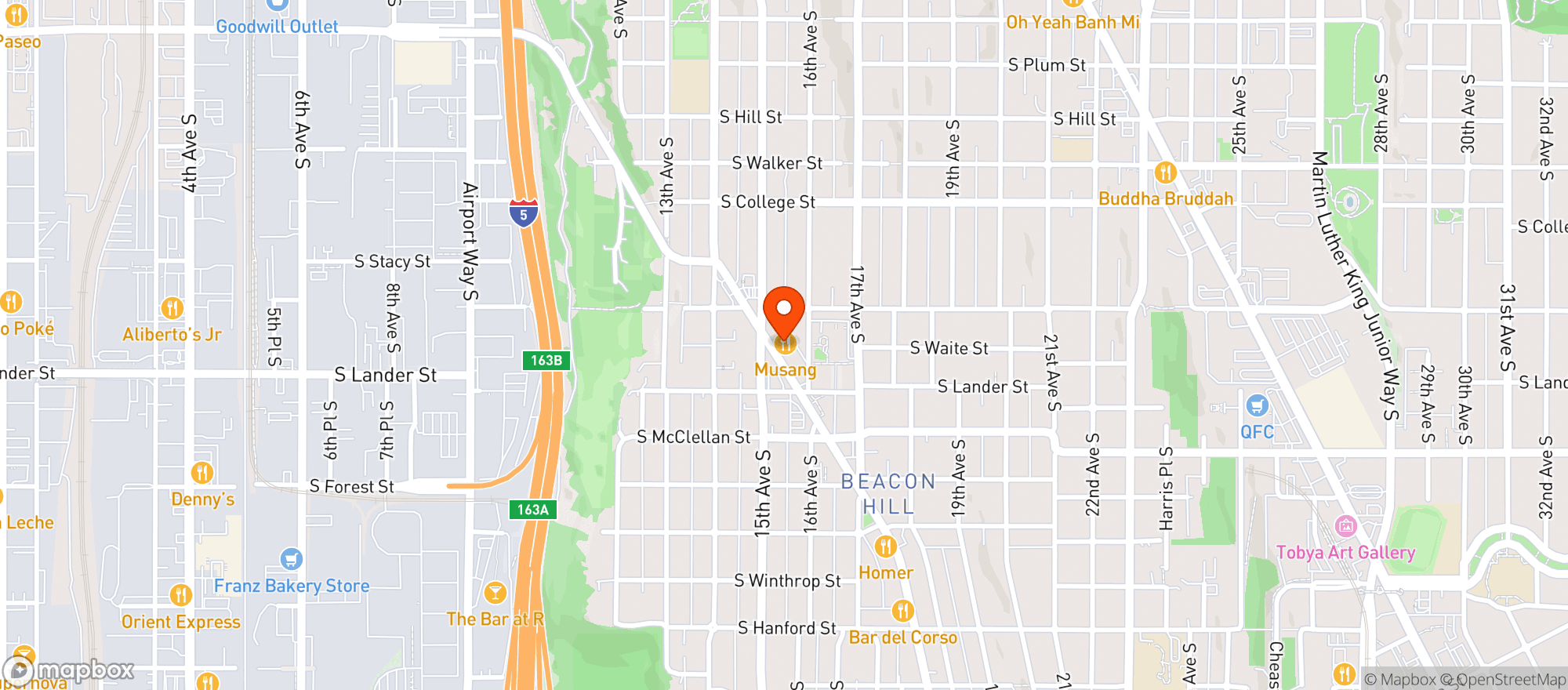 Map showing Musang Seattle