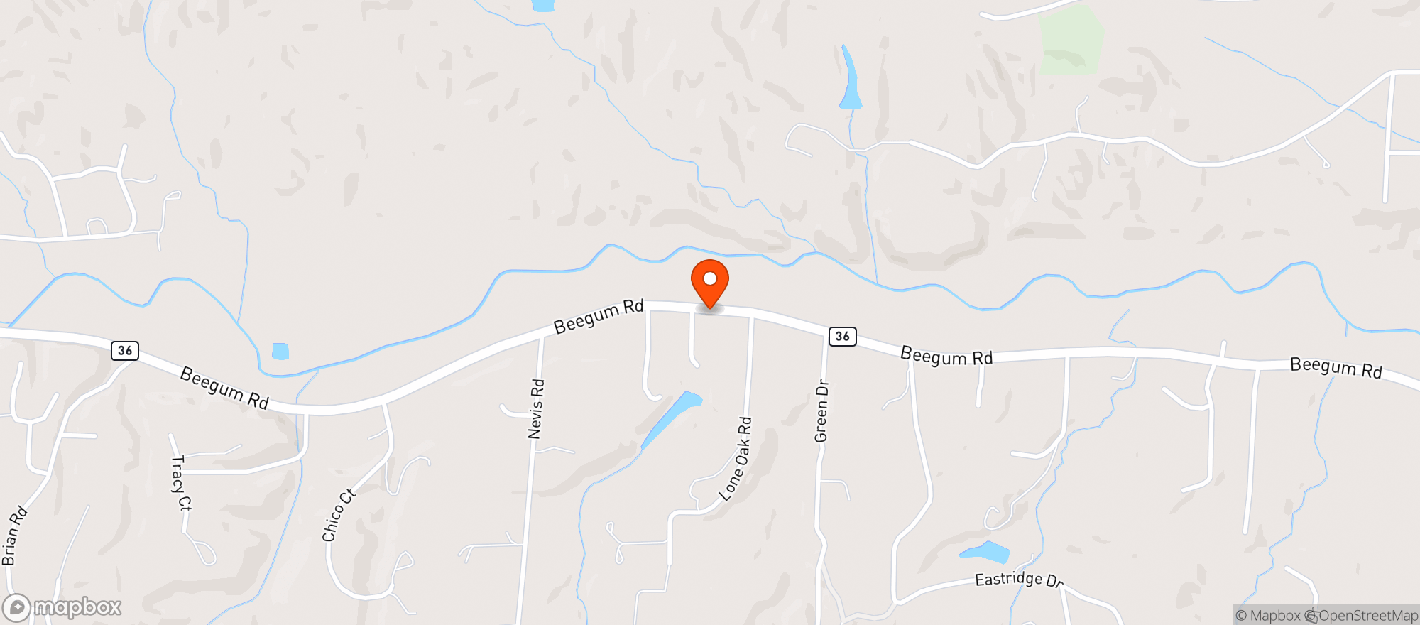 Map showing Dibble Creek Store