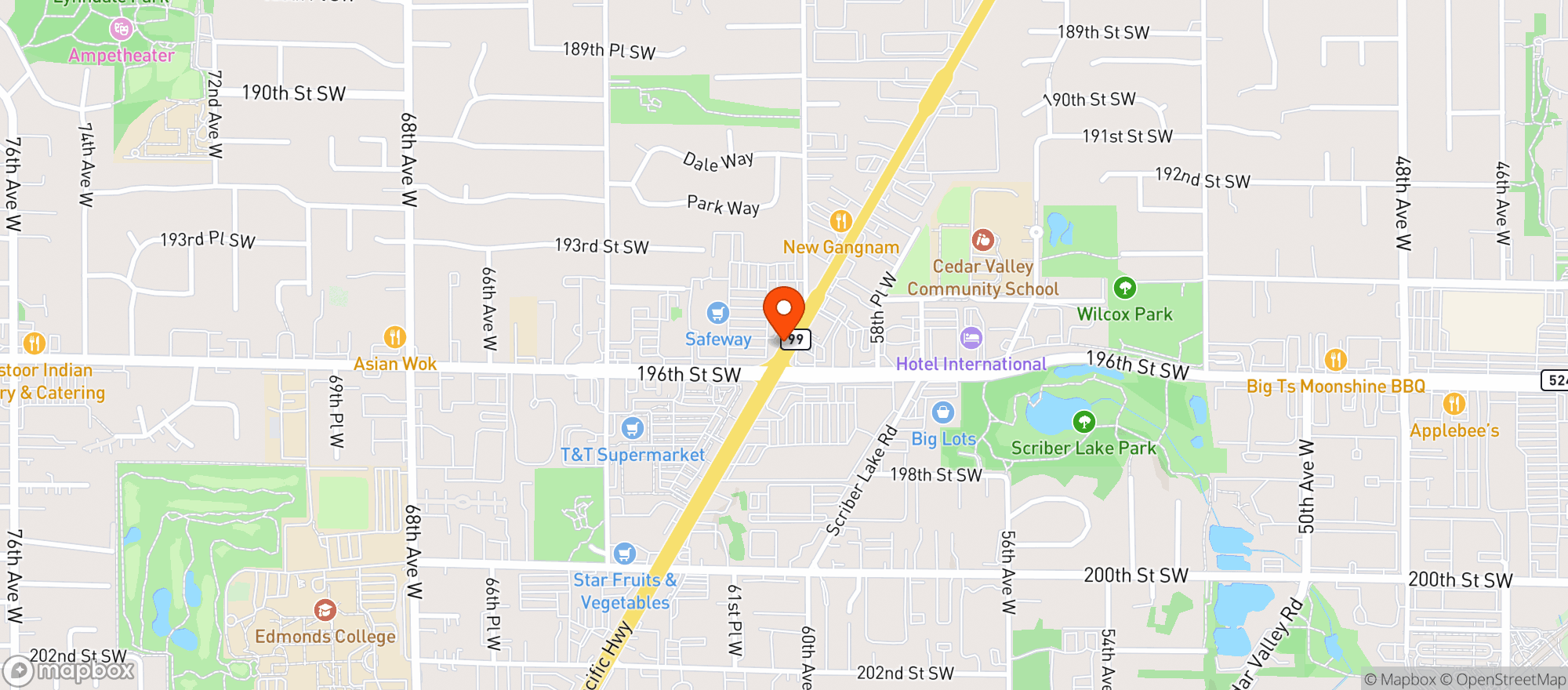 Map showing Safeway Store